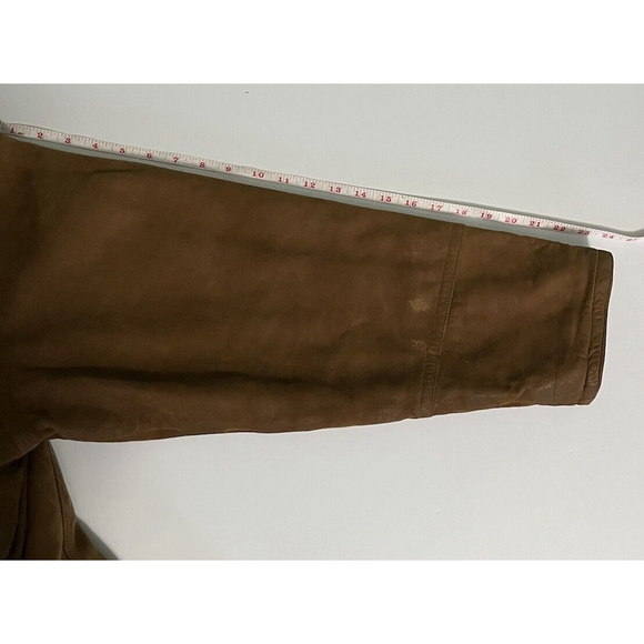 BILERMAN Jacket Men’s L Tan Brown Suede Coat Lined Interior Pockets Nature - Picture 12 of 16